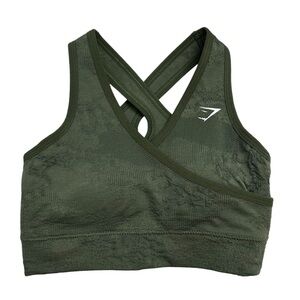 Gymshark Sports Bra Green Padded Strappy Back Gym Workout Exercise Extra Small